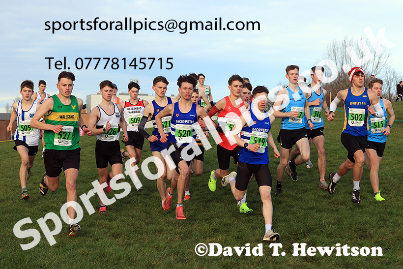 Mens under-20s 2024 NECAA Cross Country Champs., Temple Park, South Shields. Photo: David T. Hewitson/Sports for All Pics